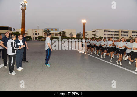 Kairo, Ägypten. 6. Sep, 2015. Ägyptens Präsident Abdel Fattah al-Sisi besucht der Militärschule in Kairo, 6. September 2015 © ägyptische Präsident Büro/APA Bilder/ZUMA Draht/Alamy Live News Stockfoto