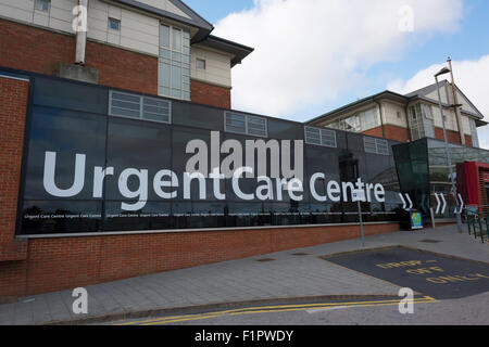 Eingang des Urgent Care Center in Blackpool Victoria Hospital in Blackpool, Lancashire Stockfoto