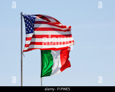 Italienisch und USA Flagge zusammen Stockfoto
