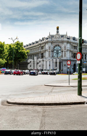Madrid, Spanien - 3. September 2015: Sitz der Bank von Spanien, in der Straße von Alcala Stockfoto