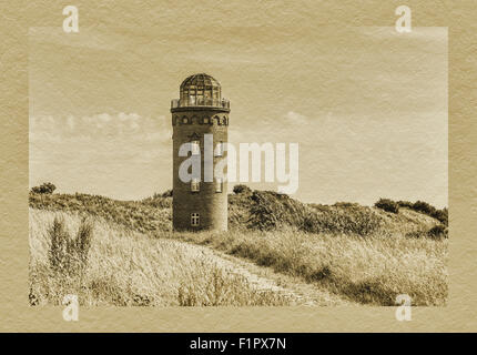 Der ehemalige Marinepeilturm befindet sich am Kap Arkona, Insel Rügen, Mecklenburg-Western Pomerania, Deutschland, Europa Stockfoto