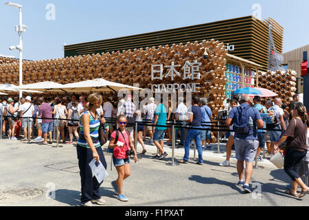 Mailand, Italien, 12. August 2015: Detail von der Japan-Pavillon auf der Messe Expo 2015 Italien. Stockfoto