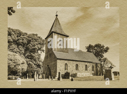 Dorfkirche Gross Zicker, Moenchgut Halbinsel, Insel Rügen, Mecklenburg-Western Pomerania, Deutschland, Europa Stockfoto