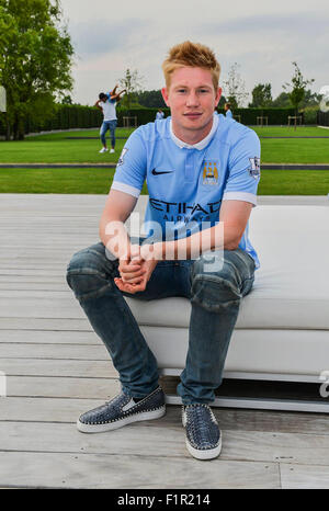 Manchester, UK. 31. August 2015. Manchester City-Neuling Kevin De Bruyne im Trikot © Action Plus Sport/Alamy Live News Stockfoto