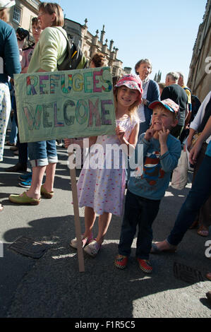 Oxford, Oxfordshire, Vereinigtes Königreich. 6. September 2015, Hunderte zukunftsorientierter Flüchtling Protest in Oxford. Bildnachweis: Stanislav Halcin/Alamy Live-Nachrichten Stockfoto