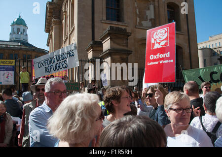 Oxford, Oxfordshire, Vereinigtes Königreich. 6. September 2015, Hunderte zukunftsorientierter Flüchtling Protest in Oxford. Bildnachweis: Stanislav Halcin/Alamy Live-Nachrichten Stockfoto