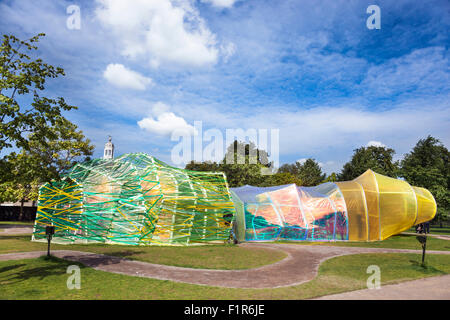 6. September 2015 - Architekten Serpentine Pavillon 2015 von spanischen Selgascano im Hyde Park, London, UK Stockfoto