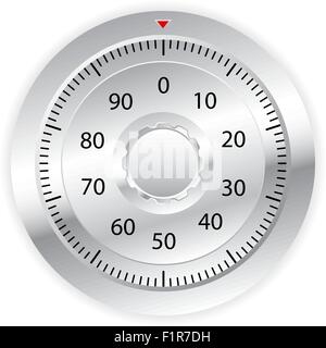 Zahlenschloss auf weißem Hintergrund. Vektor-Illustration. Stock Vektor