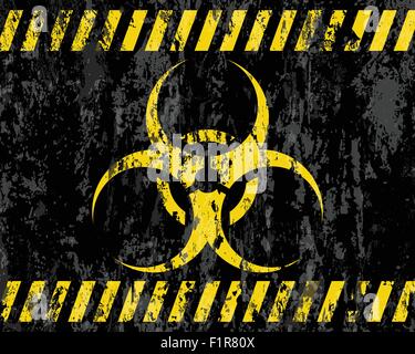 Grunge Biohazard Zeichen Hintergrund. Vektor-Illustrator. Stock Vektor