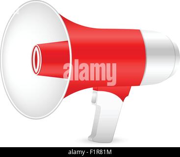 Megaphon auf weißem Hintergrund. Vektor-Illustration. Stock Vektor
