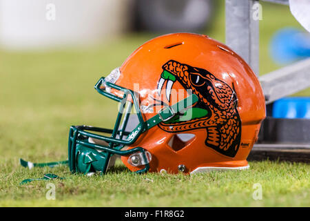 Tampa, Florida, USA. 5. September 2015. Florida A & M Football Helm während des Spiels zwischen USF & Florida A & M im Raymond James Stadium in Tampa, FL Credit Bild geschossen: Del Mecum Credit: Cal Sport Media/Alamy Live News Stockfoto