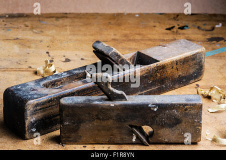Alte hölzerne Zimmerei Flugzeuge. Stockfoto