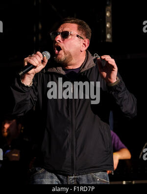 Schwarze Traube spielt am Festival Nr. 6 auf 09.06.2015 Portmeirion, Gwynedd, Nordwales. Personen im Bild: Shaun Ryder. Bild von Julie Edwards/Alamy Live-Nachrichten. Stockfoto