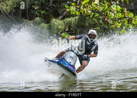 Jet Ski-Rennen in Markham Park. Sunrise, Florida. Stockfoto