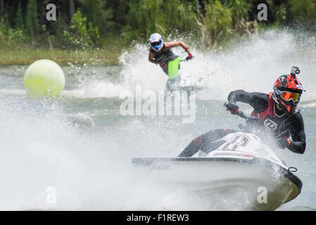 Jet Ski-Rennen in Markham Park. Sunrise, Florida. Stockfoto