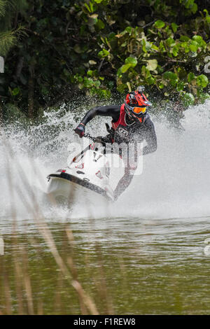 Jet Ski-Rennen in Markham Park. Sunrise, Florida. Stockfoto