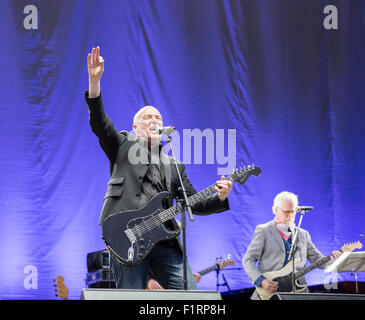 Ewhurst, Surrey, England, UK.  5. September 2015.  Midge Ure erscheint im Rock ' n ' PS-Veranstaltung statt, an der Hurtwood Park Polo Club, Ewhurst, Surrey, UK.  Die Veranstaltung wurde zur Unterstützung der Prostate Cancer UK. Stockfoto