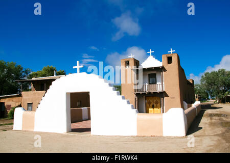 Kapelle San Geronimo in Taos Pueblo, USA Stockfoto