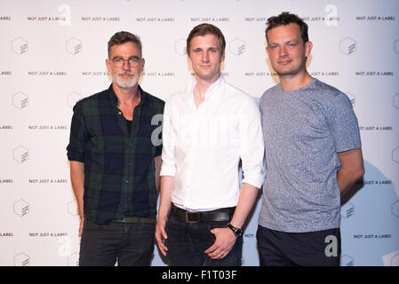 Eröffnung des Zalando Fashion House kuratiert von nicht nur ein Label bei Mercedes-Benz Fashion Week Frühjahr/Sommer 2016 Featuring: Karsten Hendrik, David Schneider, Moritz Hau wo: Berlin, Deutschland: 6. Juli 2015 Stockfoto