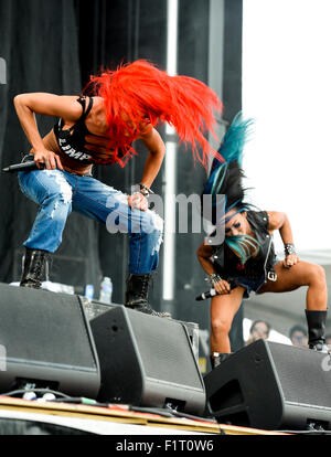 Heidi Shepherd Butcher Babies auf der Bühne erklingt in 2015 Carolina Rebellion. Stockfoto