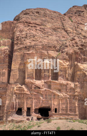 Korinthische Grab, Königsgräber, Petra, UNESCO World Heritage Site, Jordanien, Naher Osten Stockfoto