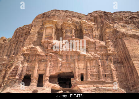 Korinthische Grab, Königsgräber, Petra, UNESCO World Heritage Site, Jordanien, Naher Osten Stockfoto