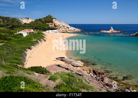 Cala Pregonda, in der Nähe von Fornells, Nordküste, Menorca, Balearen, Spanien, Mittelmeer, Europa Stockfoto