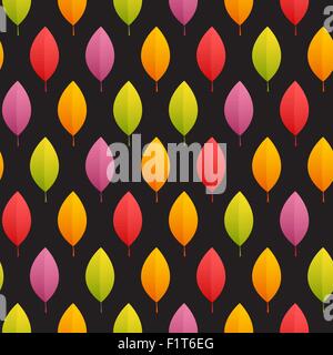 Autumn Leaves Musterdesign auf dunklem Hintergrund Stock Vektor
