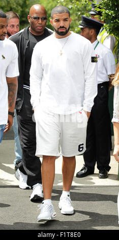 LONDON, UK, 6. Juli 2015: Drake gesehen bei den Wimbledon Championships 2015 Tag sieben Stockfoto