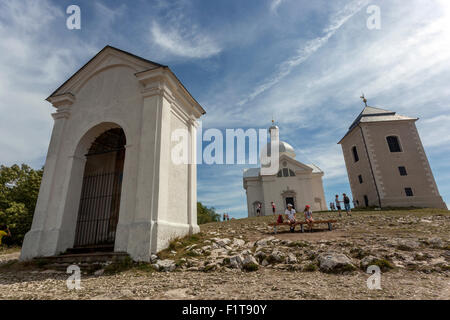 St. Sebastian Chapel auf dem Heiligenberg (Svaty Kopecek), Mikulov, Weinregion, Süd-Mähren, Tschechische Republik, Europa Stockfoto