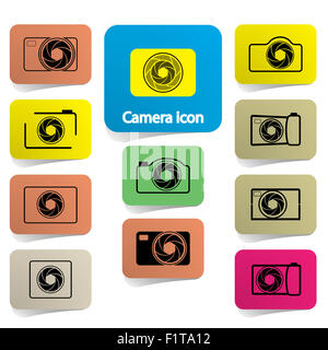 Satz von digitalen Kamera-Icons, Vektor-illustration Stockfoto