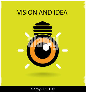 Visionen und Ideen zu signieren, Auge, Icon, Symbol Glühbirne, Business-Konzept. Stockfoto