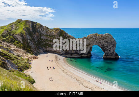 Der Kalkstein-Bogen von Durdle Door, in der Nähe von Lulworth, Jurassic Coast, Dorset, England, UK Stockfoto