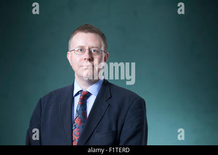 Andrew Biswell, der Biograph von Anthony Burgess, an das Edinburgh International Book Festival 2015. Edinburgh, Schottland. 18. August 2015 Stockfoto