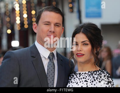 LONDON, UK, 30. Juni 2015: Channing Tatum und Jenna Dewan besuchen den Magic Mike: XXL - britischen Filmpremiere, Leicester Square in Lo Stockfoto