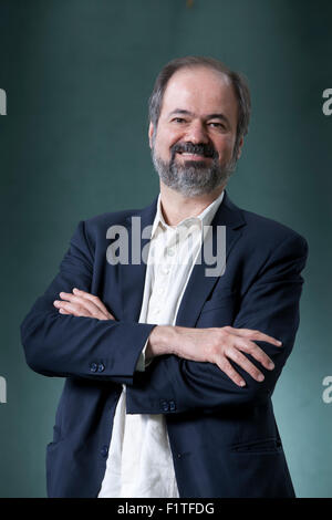 Juan Villoro, mexikanischer Schriftsteller und Journalist, an das Edinburgh International Book Festival 2015. Edinburgh, Schottland. 18. August 2015 Stockfoto