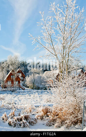 Kalten Wintertag im Land Stockfoto