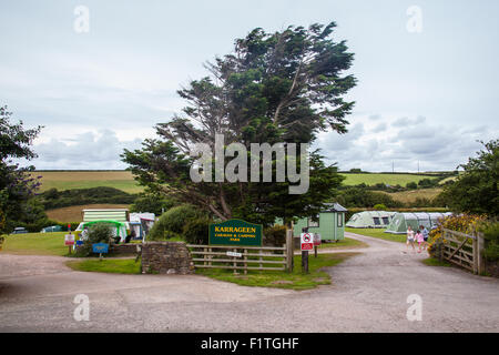 Karrageen camping und Caravan Site, Hope Cove, Devon, England, Vereinigtes Königreich. Stockfoto