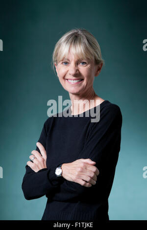 Kate Mosse, englischer Schriftsteller, kurzer Geschichteverfasser und Sender, auf dem Edinburgh International Book Festival 2015. Edinburgh, Schottland. 19. August 2015 Stockfoto