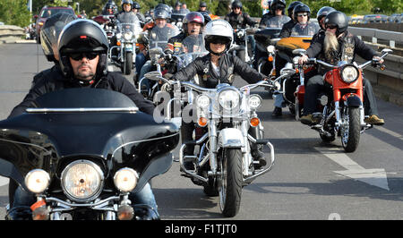 Prag, Tschechische Republik. 05. Sep, 2015. Treffen der Fans von Harley-Davidson Motorräder, Prag Harley Days, fand in Prag, Tschechische Republik, 5. September 2015. © Katerina Sulova/CTK Foto/Alamy Live-Nachrichten Stockfoto