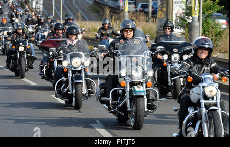 Prag, Tschechische Republik. 05. Sep, 2015. Treffen der Fans von Harley-Davidson Motorräder, Prag Harley Days, fand in Prag, Tschechische Republik, 5. September 2015. © Katerina Sulova/CTK Foto/Alamy Live-Nachrichten Stockfoto