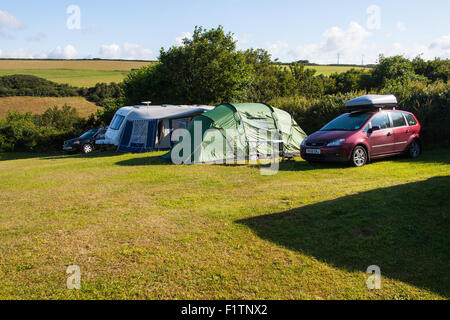 Karrageen camping und Caravan Site, Hope Cove, Devon, England, Vereinigtes Königreich. Stockfoto