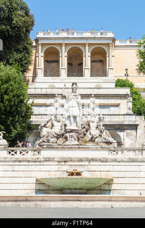 Fontana della Dea Roma in Piazza del Popolo, Rom Latium Italien EU Europa Stockfoto