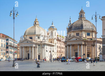 Zwei Kirchen in Piazza del Popolo Roma-Lazio Rom Italien-EU-Europa Stockfoto