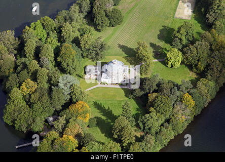 Luftaufnahme von Belle Isle Rundhaus in Bowness in Windermere in The Lake District, Cumbria, UK Stockfoto