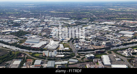 Luftaufnahme von Trafford Park in Manchester, UK Stockfoto