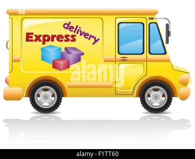 Auto express Zustellung von Postsendungen und Pakete Vektor-Illustration isoliert auf weißem Hintergrund Stock Vektor