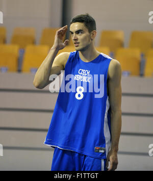 Riga, Lettland. 07. Sep, 2015. Tschechische Tomas Satoransky während des Trainings vor der EuroBasket 2015 (Basketball Europameisterschaft), Gruppe D-Match zwischen Tschechien und Lettland in Riga, Lettland, 7. September 2015 abgebildet. © David Svab/CTK Foto/Alamy Live-Nachrichten Stockfoto