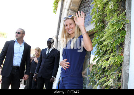 Venedig, Italien. 7. September 2015. Michelle Hunziker Sichtungen im Excelsior Hotel während des 72. Venedig Film-Festival am 7. September 2015 in Venedig Credit: Andrea Spinelli/Alamy Live News Stockfoto