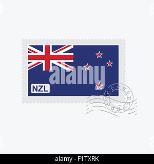 New Zealand alte Briefmarke isoliert auf weißem Vektor-illustration Stock Vektor